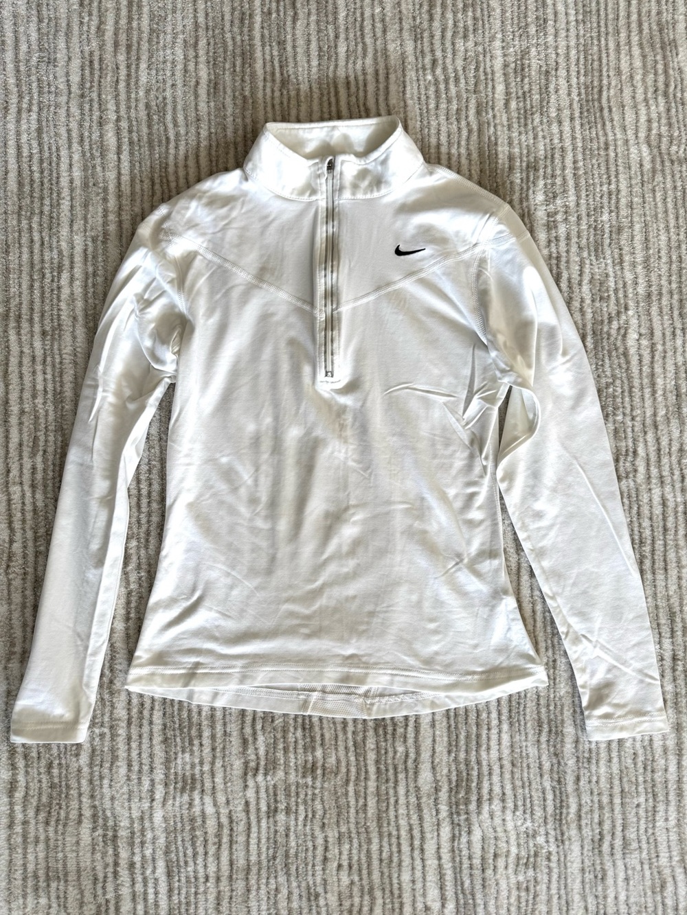 Nike Dri-FIT White Half Zip Long Sleeve Running Top Women’s Small